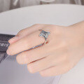 wholesale S925 Sterling Silver Ginkgo Leaf Ring for Women, Trendy Ins Style, Minimalist and Fashionable, Unique Vintage-inspired Cold Tone Open Adjustable Ring-0-3
