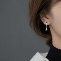 wholesale S925 Silver Eiffel Tower Diamond Stud Earrings, Korean Style Short Minimalist Earrings for Girls E2964-0-2