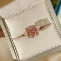 wholesale Pure silver new design 5-carat Morgan pink chubby square 10*10 high-carbon diamond ring for women with a premium feel-0-1