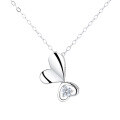 wholesale S925 Sterling Silver Little Rabbit Pendant Necklace New Style Zircon Fashion Elegant Niche Collarbone Chain Sexy and Charming Accessory-0-4