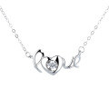 wholesale S925 Sterling Silver Women's LOVE Necklace with Dynamic Pendant, Simple and Internet-Famous Style, Unique Fashion Design Gift for Friends-0-4
