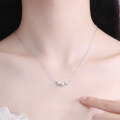 wholesale S925 Sterling Silver Gentle Japanese Freshwater Pearl Smile Necklace, Stylish and Minimalist Versatile Collarbone Chain-0-3