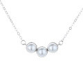 wholesale S925 Sterling Silver Gentle Japanese Freshwater Pearl Smile Necklace, Stylish and Minimalist Versatile Collarbone Chain-0-4