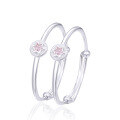 wholesale S999 sterling silver factory wholesale children's jewelry adjustable six-pointed star baby bracelet infant ankle bangle-0-4