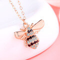 wholesale S925 Sterling Silver Fashionable and Playful Little Bee Necklace, Popular Minimalist Style for Girls, Vacation Vibe Pendant-0-2