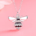 wholesale S925 Sterling Silver Fashionable and Playful Little Bee Necklace, Popular Minimalist Style for Girls, Vacation Vibe Pendant-0-1