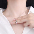 wholesale S925 Sterling Silver Flying Dove Necklace Women's Collarbone Chain Korean Style Personalized Fashion Minimalist Design Student Peace Pigeon-0-1