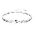 wholesale S925 Sterling Silver Fate for Three Lives New Korean Style Sweet Women's Bracelet Imperial Concubine Gift for Girlfriend Simple and Versatile Lover's Gift-0-4