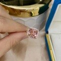 wholesale Pure silver new design 5-carat Morgan pink chubby square 10*10 high-carbon diamond ring for women with a premium feel-0-2