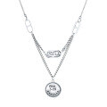 wholesale S925 Sterling Silver Women's Vintage Fashionable Personalized Initial Letter Pendant Necklace, Korean Style Collarbone Chain-0-4