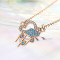 wholesale S925 Sterling Silver Korean-style Multi-cloud and Raindrop Pendant Necklace for Women, Fashionable and Retro Collarbone Chain-0-2