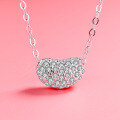 wholesale S925 Sterling Silver Fashion Acacia Bean Necklace Pendant for Women, Full Zircon Small Bean Exquisitely Elegant Versatile Choker Necklace Jewelry-0-1
