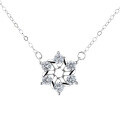 wholesale S925 Sterling Silver Fashionable and Unique Sunflower Pendant Necklace for Women, Trendy Fade-Resistant Choker with Zircon in Minimalist Style-0-4