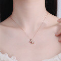 wholesale S925 Sterling Silver Little Rabbit Pendant Necklace New Style Zircon Fashion Elegant Niche Collarbone Chain Sexy and Charming Accessory-0-2