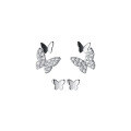 wholesale S925 Sterling Silver Ear Studs for Women, Korean Style Fresh and Simple Elegance, Diamond-Accented Small Butterfly Sweet Earrings G5938-0-4