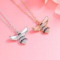 wholesale S925 Sterling Silver Fashionable and Playful Little Bee Necklace, Popular Minimalist Style for Girls, Vacation Vibe Pendant-0-0