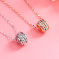 wholesale S925 Sterling Silver Women's Small Waist Pendant Necklace, Minimalist Design, Luxury Chain, Ins Internet Famous New Trendy Style-YD060/approx. 2.46g/Platinum 925 Silver