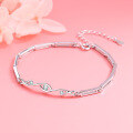 wholesale S925 Sterling Silver Fate for Three Lives New Korean Style Sweet Women's Bracelet Imperial Concubine Gift for Girlfriend Simple and Versatile Lover's Gift-0-1