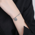 wholesale S925 Sterling Silver Carousel Horse Money Vintage Braided Bracelet for Women, Fashionably Understated Distressed Jewelry-0-2