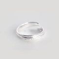 wholesale S925 Silver Leaf Ring Open-Ended Tail Ring Engraved Silver Jewelry J0288-0-2