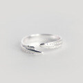 wholesale S925 Silver Leaf Ring Open-Ended Tail Ring Engraved Silver Jewelry J0288-0-0