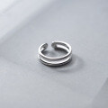 wholesale S925 Silver Ring Korean Style Fresh Double Layer Line Tail Ring Simple Lady Smooth Surface Ring J8040-0-2