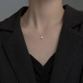 wholesale Sterling Silver S925 Korean Style Minimalist Small Single Diamond Necklace for Women Sweet and Fresh Japanese Collarbone Chain D8424-0-2