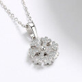 wholesale S925 Sterling Silver Rotatable Snowflake Zircon Necklace Korean Style Minimalist Versatile Forest-inspired Choker Jewelry-0-0