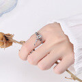 wholesale S925 Sterling Silver Love Lock Arrow Open Ring for Women, Trendy and Unique Niche Design Stackable Ring-0-3