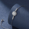 wholesale S925 sterling silver cross-border moissanite flower bud bracelet for women, small and unique, 1 carat, 50 points, D color, eight hearts and eight arrows, Korean style-0-0