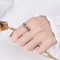 wholesale S925 Sterling Silver Vintage Gothic Punk Hip Hop Cross Flower Adjustable Ring-0-3