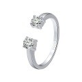 wholesale S925 Sterling Silver Cloud-Pull Jewelry Square Zircon Open Ring, Simple and Versatile Direct from Manufacturer-0-4