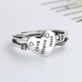 wholesale S925 Sterling Silver Korean Japanese Style Personality New Ring for Women, Fashion Heart-Pounding Minimalist Elegant Heart-Shaped Ring-0-1