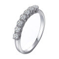 wholesale 925 Sterling Silver Moissanite Ring Women's Seven Princess Stackable Row Ring D Color Fade-Resistant Small 1 Carat Factory Direct-0-4