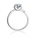 wholesale S925 Silver Straight Arm Micro-Set Bullhead Figure Moissanite Ring for Women, Fashion-Designed 1 Carat Moissanite Ring-0-3