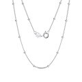wholesale S925 Sterling Silver Minimalist Side Beaded Bare Chain Collarbone Necklace Plain Chain Matching Chain Factory Direct-0-4