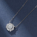 wholesale S925 Sterling Silver Moissanite Minimalist Diamond Pendant Light Luxury Necklace Collarbone Chain Valentine's Day Gift for Girlfriend Wholesale-0-2