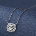 wholesale S925 Sterling Silver Moissanite Minimalist Diamond Pendant Light Luxury Necklace Collarbone Chain Valentine's Day Gift for Girlfriend Wholesale-0-1