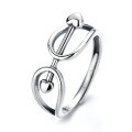 wholesale S925 Sterling Silver Cupid's Heart Arrow Ring Korean Style Fashion Band One Arrow Piercing the Heart Pair Ring Birthday Gift-0-4