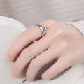 wholesale S925 Sterling Silver Korean Japanese Fashion Versatile Cute Exquisite Ball Ring Minimalist Dainty Adjustable Open Band Jewelry-0-3