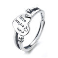 wholesale S925 Sterling Silver Korean Japanese Style Personality New Ring for Women, Fashion Heart-Pounding Minimalist Elegant Heart-Shaped Ring-0-3