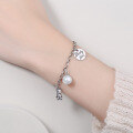 wholesale S925 Sterling Silver New Lucky Girl Bracelet with Round Charm Bear Pearl Korean Style Personalized Exquisite Accessory-0-2