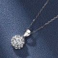 wholesale PT950 Plated, Sterling Silver S925, 1 Carat Moissanite Flower Bud Pendant Necklace for Women, Minimalist and High-End Silver Jewelry-0-2