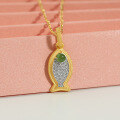 wholesale Silver-plated with gold, minimalist style gourd-shaped ruyi jade pendant necklace for girlfriend-0-7
