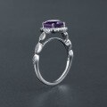 wholesale S925 silver ring with natural amethyst gemstone from the source factory, featuring fashionable and unique design-0-2