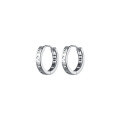 wholesale Sterling Silver S925 Roman Numeral Hollow Ear Clasps Women Korean Style Short Hoop Earrings Simple Earrings G4647-0-4