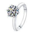 wholesale 18k Gold Plated Sterling Silver S925 Classic Six-Prong 1-Carat Moissanite Ring for Women, Versatile High-End Hand Accessory-0-4