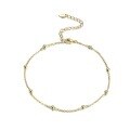wholesale S925 Sterling Silver Cloud-Pull Anklet with Dull-Polished Beads and Turning Beads, Simple and Versatile, Cross-Border Wholesale Bestseller-0-4