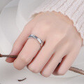 wholesale S925 Sterling Silver English Letter Cross Ring Fashionable Personality Ins Internet Celebrity Minimalist Style Korean Version Band Ring-0-2