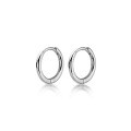 wholesale Metal: S925 Silver Korean-style minimalist glossy circle ear clasp, unisex small hoop earrings, versatile tiny loop ear accessories G7680-0-4